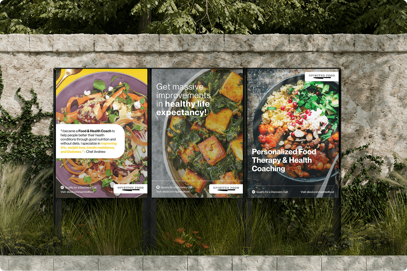 Spirited Food social media campaign — vibrant food photography collage