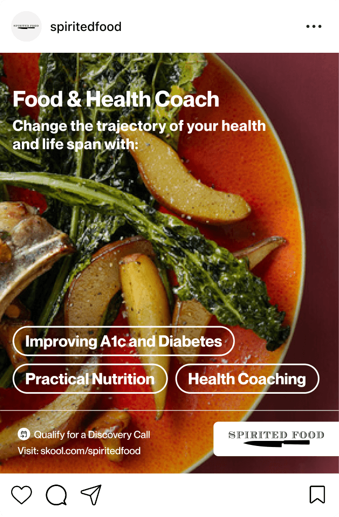 Spirited Food Instagram post — food & lifestyle content