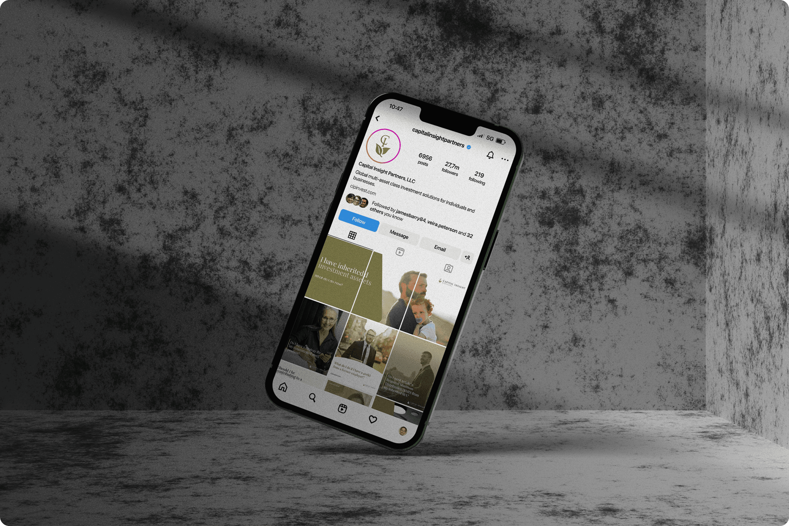Capital Insight Partners website shown on a smartphone