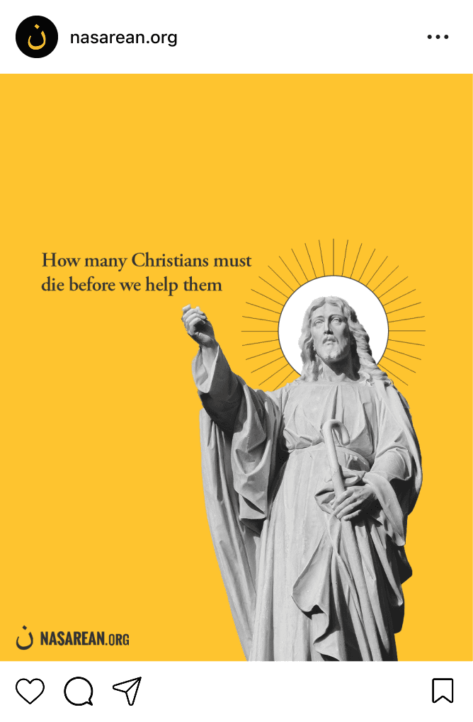 Nasarean Instagram post — How many Christians must die before we help them