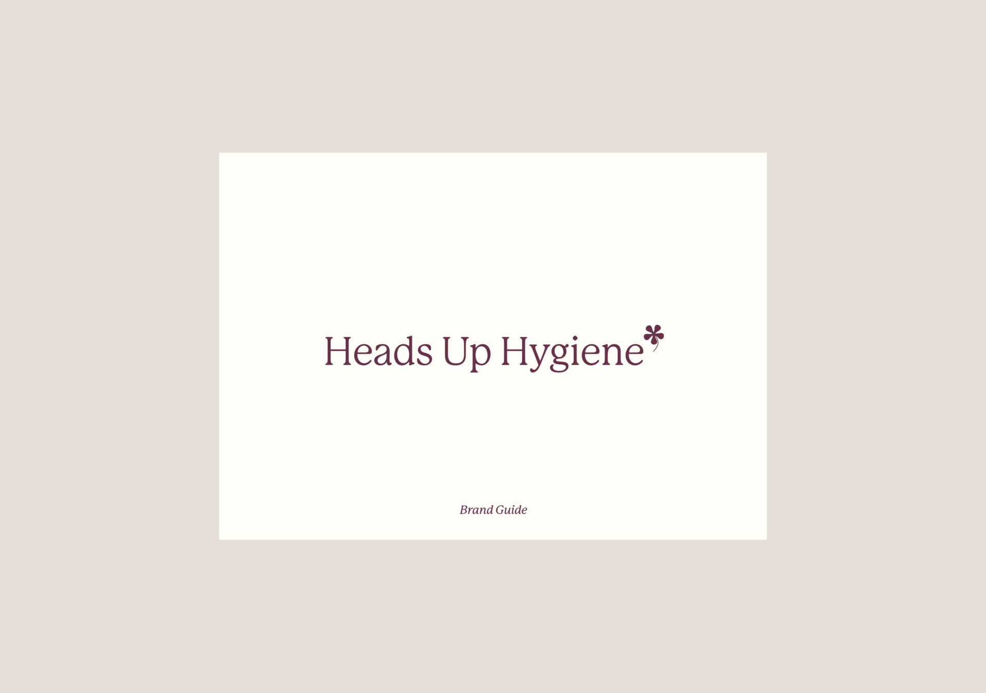 Heads Up Hygiene animated brand guide